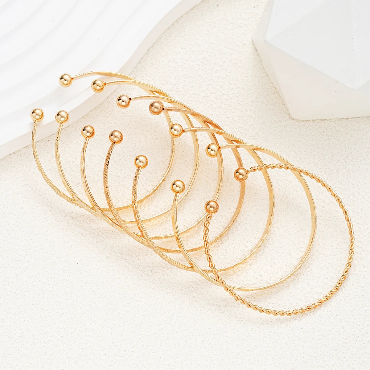Women’s Gold Cuff Bracelet Set