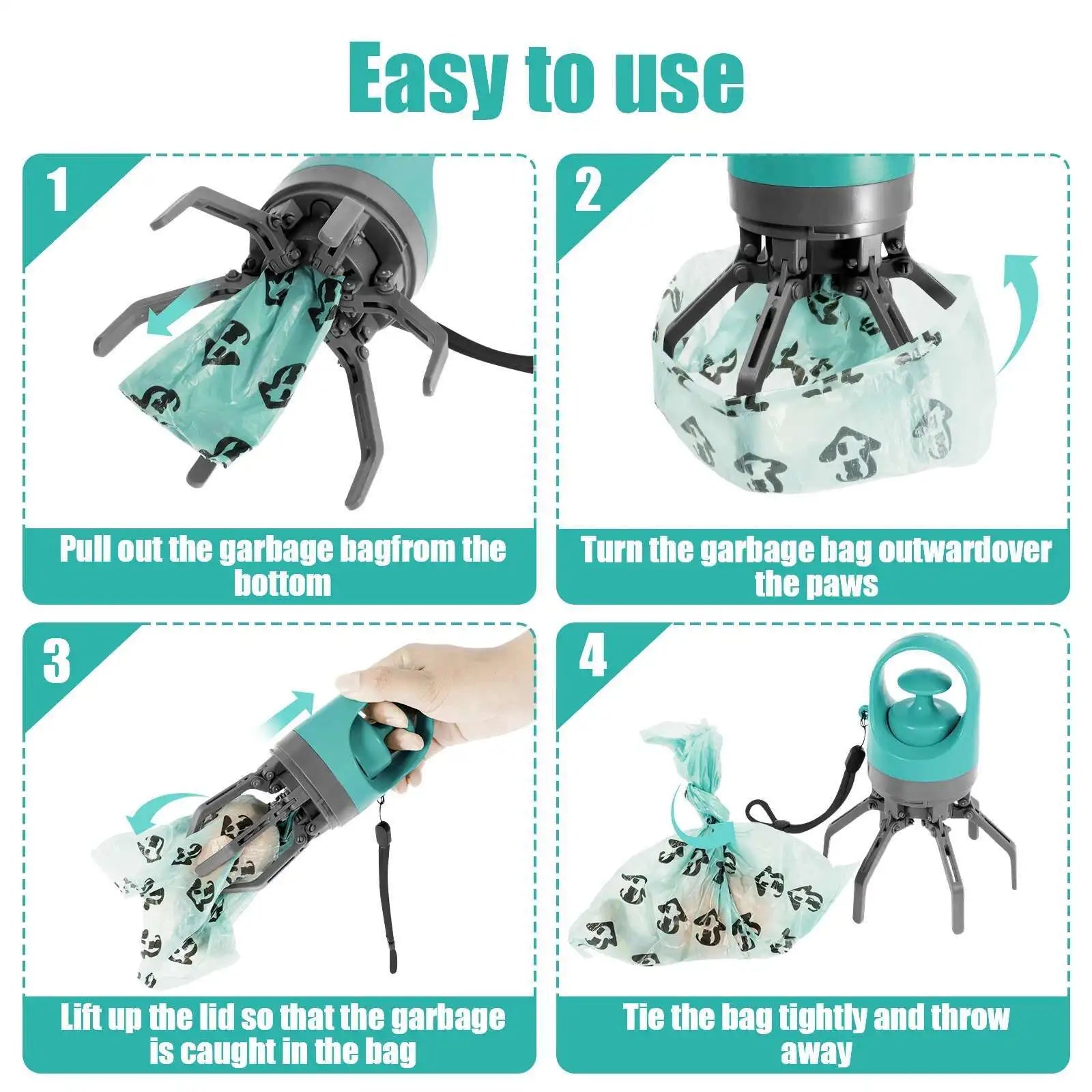 QuickPaw Pro Handheld No-Touch Poop Grabber