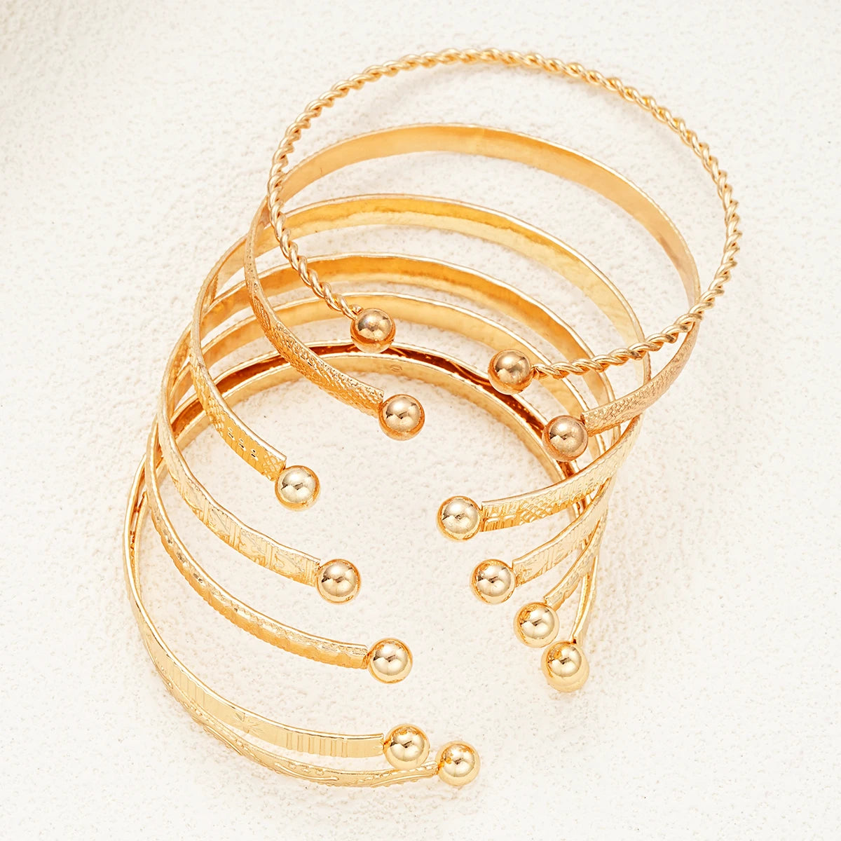 Women’s Gold Cuff Bracelet Set