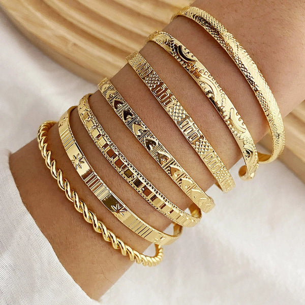 Urban Punk Metal Bracelet Set