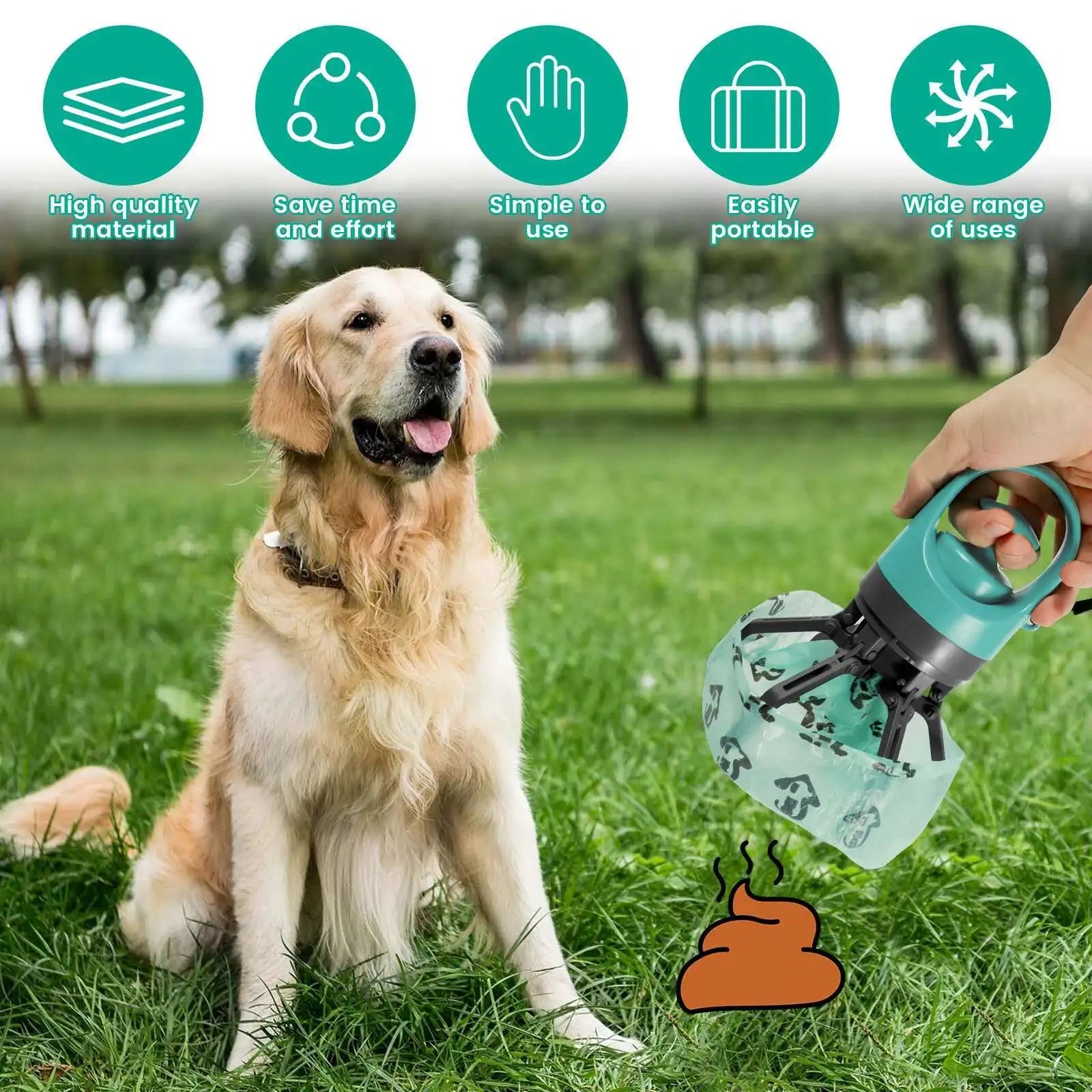 QuickPaw Pro Handheld No-Touch Poop Grabber