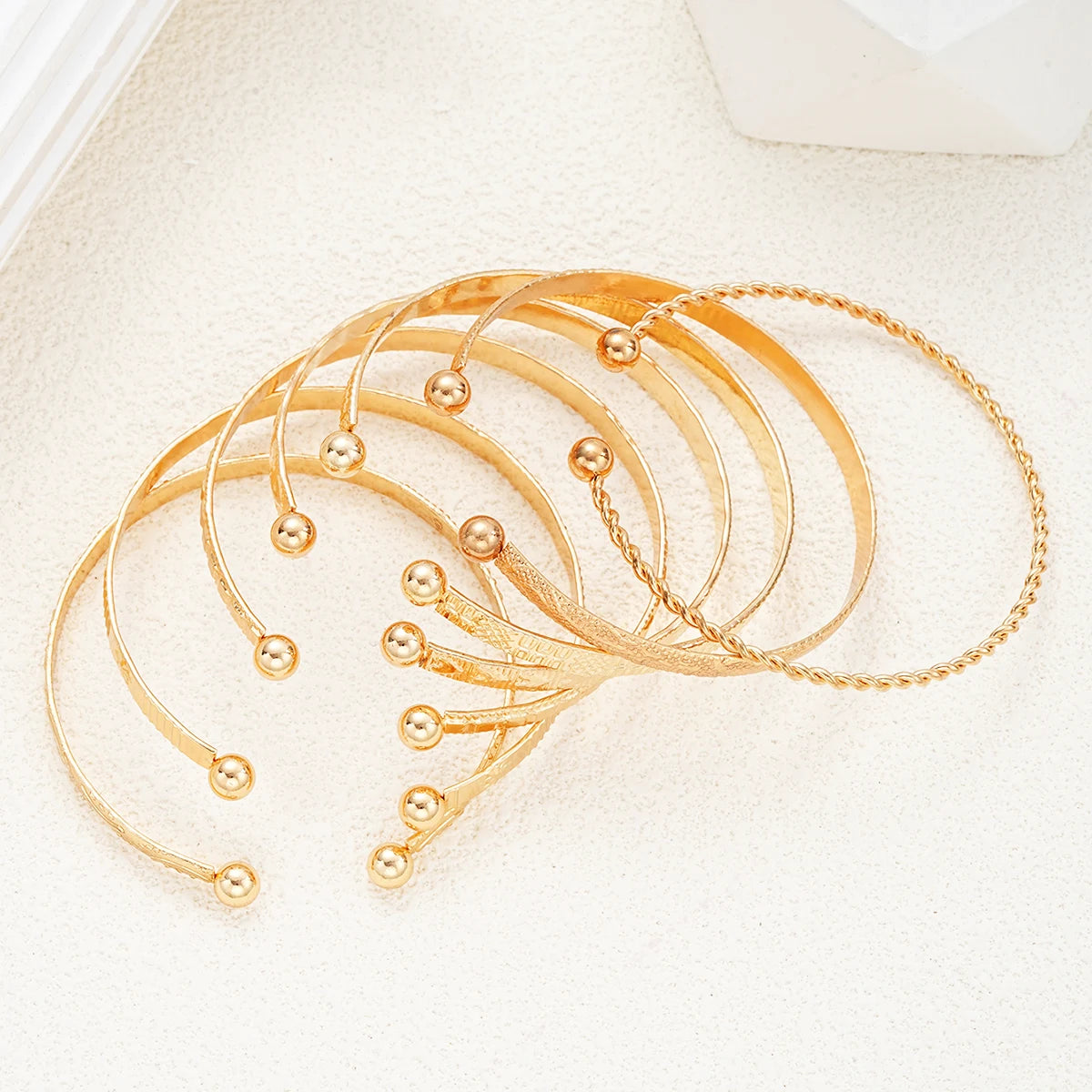 Women’s Gold Cuff Bracelet Set